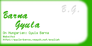 barna gyula business card
